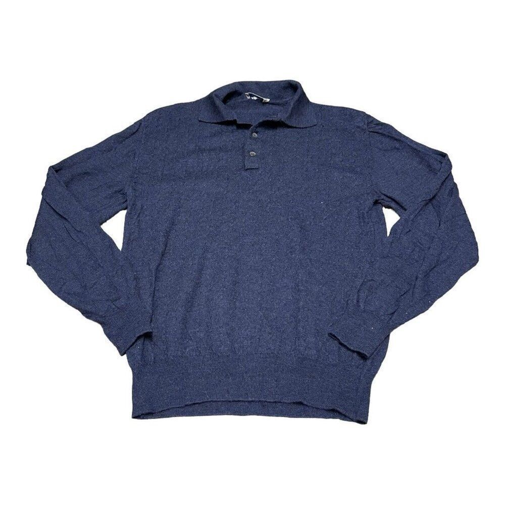 Metropolitan Navy Blue 1/4 Button Up Men’s Pullover Sweater Small Made In Italy